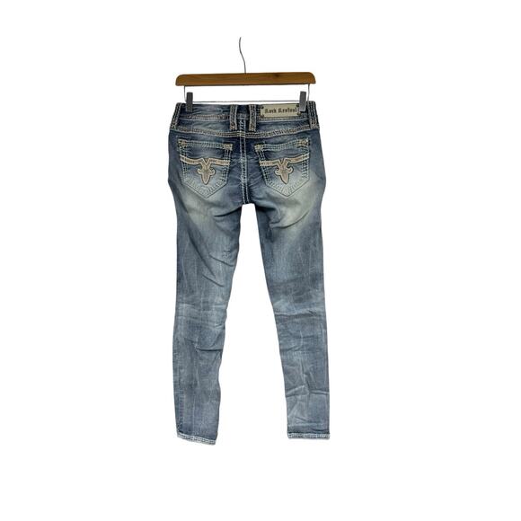 Rock Revival Jacklyn Cuff Skinny Jeans Thick Stitch Light Wash Womens 26 - Picture 1 of 10